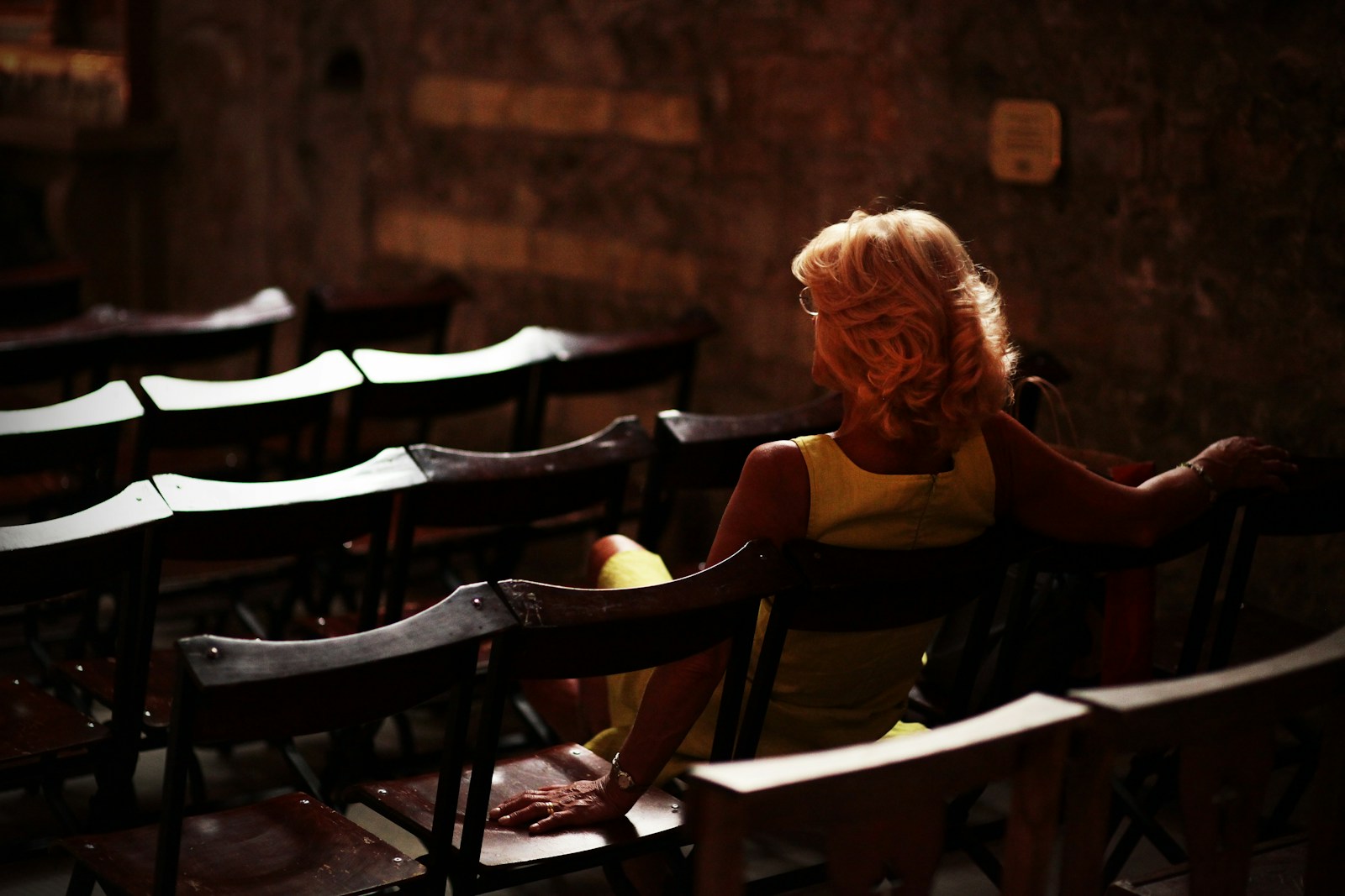 woman sitting on chair