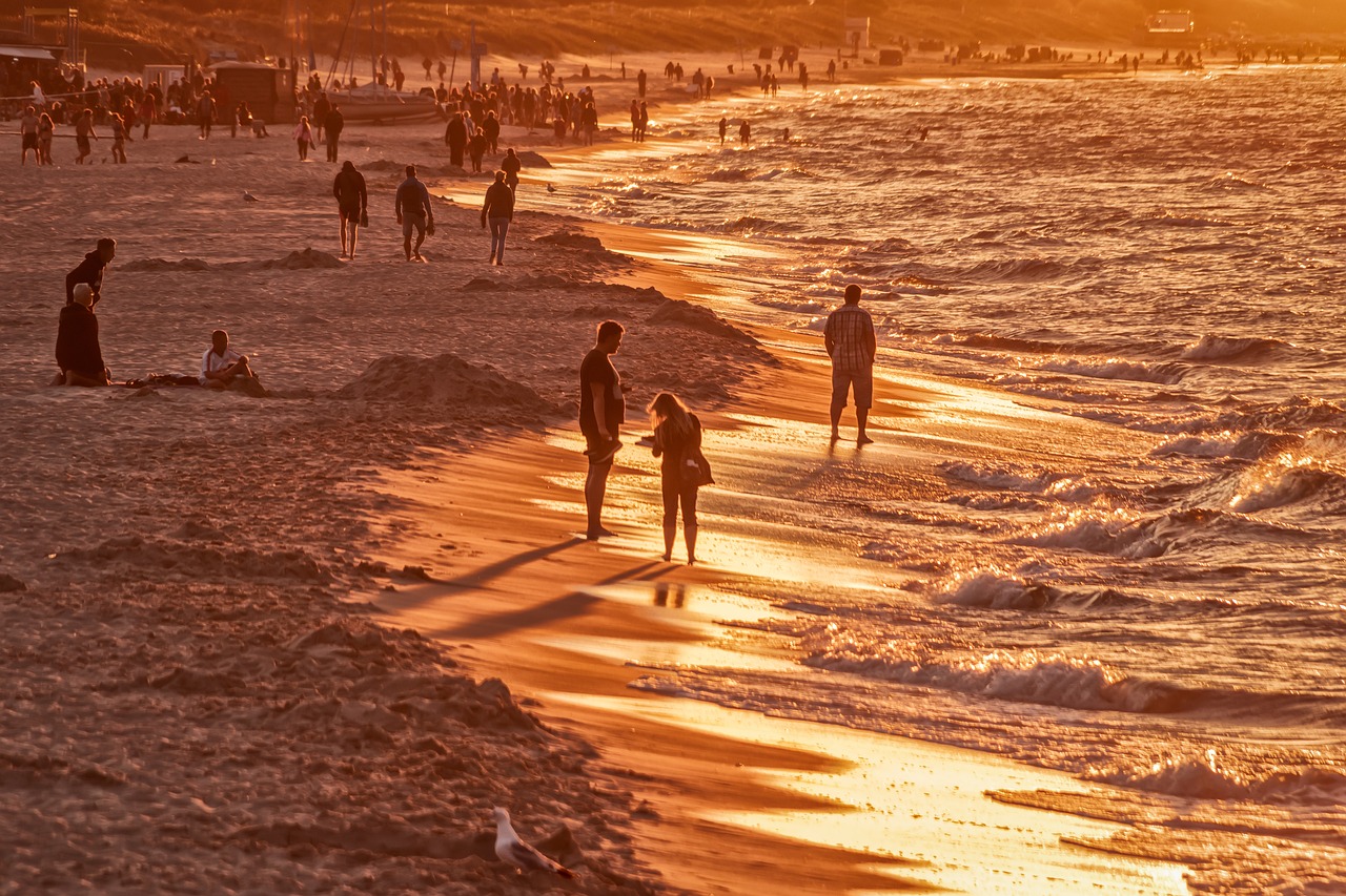 beach, vacation, golden hour